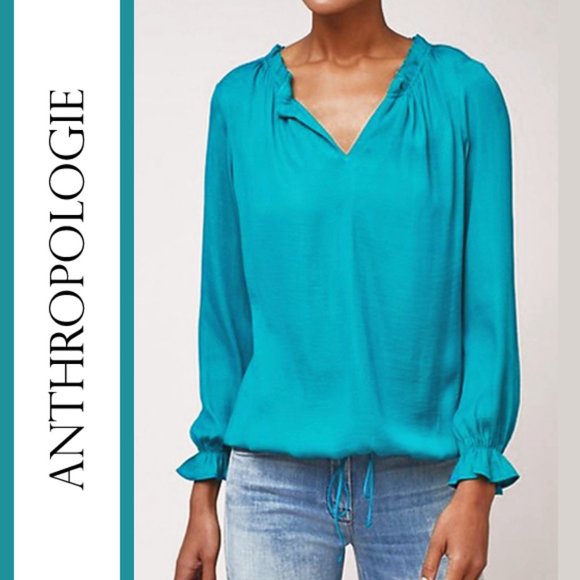 Anthropologie/Dolan | Mixed Media Peasant Style Blouse Top - Picture 1 of 12